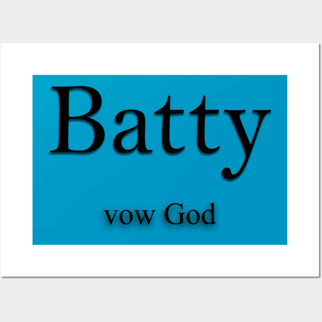 Batty Name meaning Wall Art by Demonic cute cat